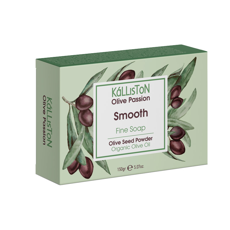 Fine soap smooth with organic olive oil and olive seed granules 150gr