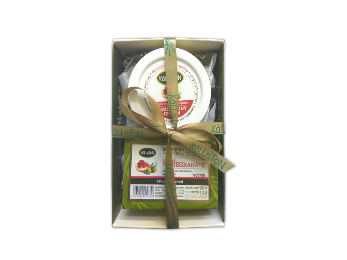 Gift box with traditional pure plive oil soap 100gr + hand & body cream 75ml