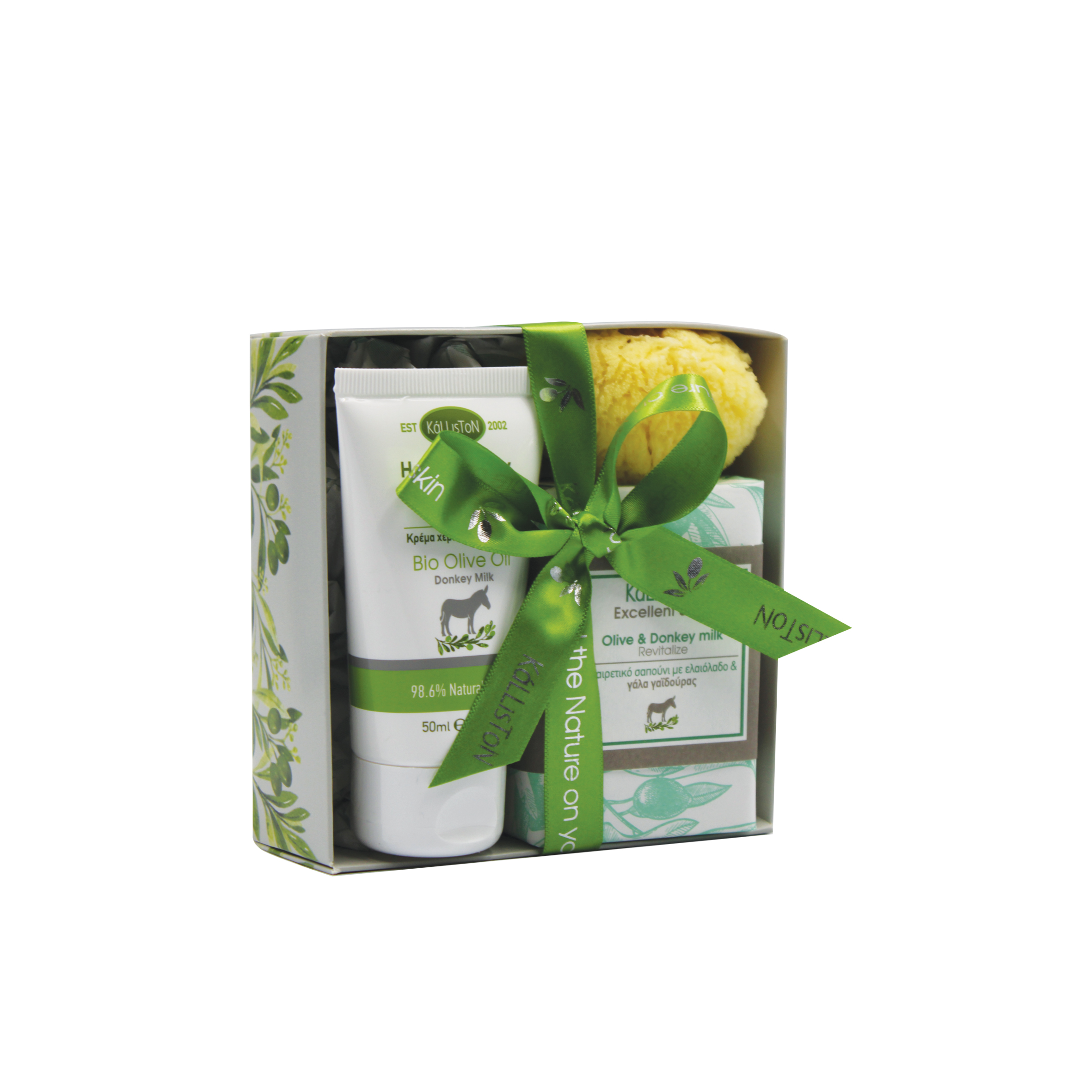 Gift set with hand & body cream with donkey milk 50ml & excellent soap with donkey milk 100gr